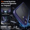 TOCOL Coque Magnétique pour iPhone 16 6,1 Pouces, Compatible avec MagSafe, Protection de l'objectif améliorée, Coque Mat Translu