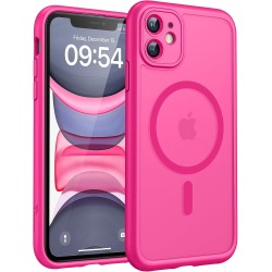 TOCOL Coque Magnétique pour iPhone 11 6,1 Pouces, Compatible avec MagSafe, Protection de l'objectif améliorée, Coque Mat Translu