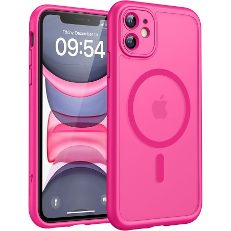 TOCOL Coque Magnétique pour iPhone 11 6,1 Pouces, Compatible avec MagSafe, Protection de l'objectif améliorée, Coque Mat Translu