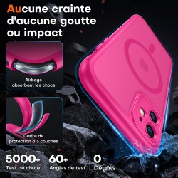 TOCOL Coque Magnétique pour iPhone 11 6,1 Pouces, Compatible avec MagSafe, Protection de l'objectif améliorée, Coque Mat Translu