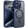 TOCOL Coque Magnétique pour iPhone 15 Pro 6,1 Pouces, Compatible avec MagSafe, Protection de l'objectif améliorée, Coque Mat Tra