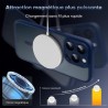 TOCOL Coque Magnétique pour iPhone 15 Pro 6,1 Pouces, Compatible avec MagSafe, Protection de l'objectif améliorée, Coque Mat Tra