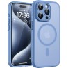 TOCOL Coque Magnétique pour iPhone 15 Pro 6,1 Pouces, Compatible avec MagSafe, Protection de l'objectif améliorée, Coque Mat Tra