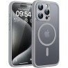 TOCOL Coque Magnétique pour iPhone 15 Pro 6,1 Pouces, Compatible avec MagSafe, Protection de l'objectif améliorée, Coque Mat Tra