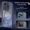 TOCOL Coque Magnétique pour iPhone 15 Pro 6,1 Pouces, Compatible avec MagSafe, Protection de l'objectif améliorée, Coque Mat Tra
