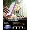 TOCOL Coque Magnétique pour iPhone 15 Pro 6,1 Pouces, Compatible avec MagSafe, Protection de l'objectif améliorée, Coque Mat Tra