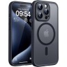 TOCOL Coque Magnétique pour iPhone 15 Pro 6,1 Pouces, Compatible avec MagSafe, Protection de l'objectif améliorée, Coque Mat Tra