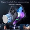TOCOL Coque Magnétique pour iPhone 15 Pro 6,1 Pouces, Compatible avec MagSafe, Protection de l'objectif améliorée, Coque Mat Tra
