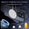 TOCOL Coque Magnétique pour iPhone 15 Pro 6,1 Pouces, Compatible avec MagSafe, Protection de l'objectif améliorée, Coque Mat Tra