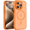 Tocol coque magnétique pour iphone 15 pro 6,1 pouces, compatible avec magsafe, protection de l'objectif améliorée, coque mat tra