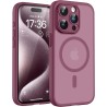 TOCOL Coque Magnétique pour iPhone 15 Pro 6,1 Pouces, Compatible avec MagSafe, Protection de l'objectif améliorée, Coque Mat Tra