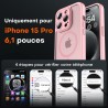 TOCOL Coque Magnétique pour iPhone 15 Pro 6,1 Pouces, Compatible avec MagSafe, Protection de l'objectif améliorée, Coque Mat Tra