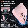 TOCOL Coque Magnétique pour iPhone 15 Pro 6,1 Pouces, Compatible avec MagSafe, Protection de l'objectif améliorée, Coque Mat Tra