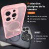 TOCOL Coque Magnétique pour iPhone 15 Pro 6,1 Pouces, Compatible avec MagSafe, Protection de l'objectif améliorée, Coque Mat Tra