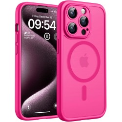 TOCOL Coque Magnétique pour iPhone 15 Pro 6,1 Pouces, Compatible avec MagSafe, Protection de l'objectif améliorée, Coque Mat Tra