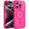 TOCOL Coque Magnétique pour iPhone 15 Pro 6,1 Pouces, Compatible avec MagSafe, Protection de l'objectif améliorée, Coque Mat Tra