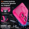 TOCOL Coque Magnétique pour iPhone 15 Pro 6,1 Pouces, Compatible avec MagSafe, Protection de l'objectif améliorée, Coque Mat Tra