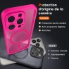 TOCOL Coque Magnétique pour iPhone 15 Pro 6,1 Pouces, Compatible avec MagSafe, Protection de l'objectif améliorée, Coque Mat Tra
