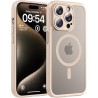 TOCOL Coque Magnétique pour iPhone 15 Pro 6,1 Pouces, Compatible avec MagSafe, Protection de l'objectif améliorée, Coque Mat Tra
