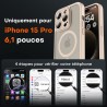 TOCOL Coque Magnétique pour iPhone 15 Pro 6,1 Pouces, Compatible avec MagSafe, Protection de l'objectif améliorée, Coque Mat Tra