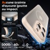TOCOL Coque Magnétique pour iPhone 15 Pro 6,1 Pouces, Compatible avec MagSafe, Protection de l'objectif améliorée, Coque Mat Tra