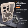 TOCOL Coque Magnétique pour iPhone 15 Pro 6,1 Pouces, Compatible avec MagSafe, Protection de l'objectif améliorée, Coque Mat Tra