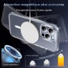 TOCOL Coque Magnétique pour iPhone 15 Pro 6,1 Pouces, Compatible avec MagSafe, Pas Facile à Jaunir, Protection de l'objectif amé
