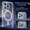 TOCOL Coque Magnétique pour iPhone 15 Pro 6,1 Pouces, Compatible avec MagSafe, Pas Facile à Jaunir, Protection de l'objectif amé