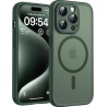 TOCOL Coque Magnétique pour iPhone 15 Pro 6,1 Pouces, Compatible avec MagSafe, Protection de l'objectif améliorée, Coque Mat Tra