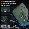 TOCOL Coque Magnétique pour iPhone 15 Pro 6,1 Pouces, Compatible avec MagSafe, Protection de l'objectif améliorée, Coque Mat Tra