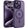 TOCOL Coque Magnétique pour iPhone 15 Pro 6,1 Pouces, Compatible avec MagSafe, Protection de l'objectif améliorée, Coque Mat Tra