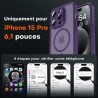 TOCOL Coque Magnétique pour iPhone 15 Pro 6,1 Pouces, Compatible avec MagSafe, Protection de l'objectif améliorée, Coque Mat Tra