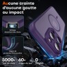 TOCOL Coque Magnétique pour iPhone 15 Pro 6,1 Pouces, Compatible avec MagSafe, Protection de l'objectif améliorée, Coque Mat Tra