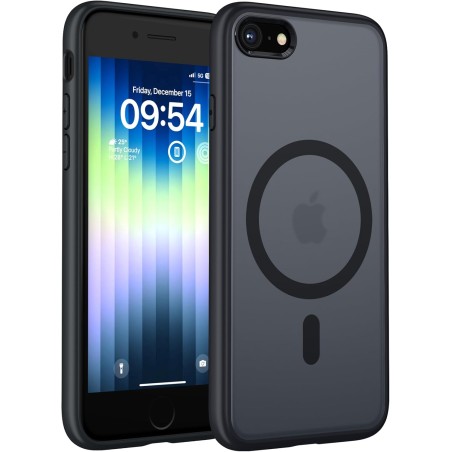 TOCOL Coque Magnétique pour iPhone SE 2022/2020, iPhone 8/7 4,7 Pouces, Compatible avec MagSafe, Coque Mat Translucide Fine Anti