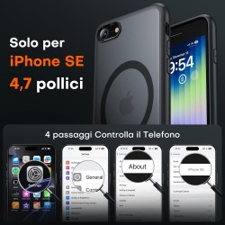 TOCOL Coque Magnétique pour iPhone SE 2022/2020, iPhone 8/7 4,7 Pouces, Compatible avec MagSafe, Coque Mat Translucide Fine Anti