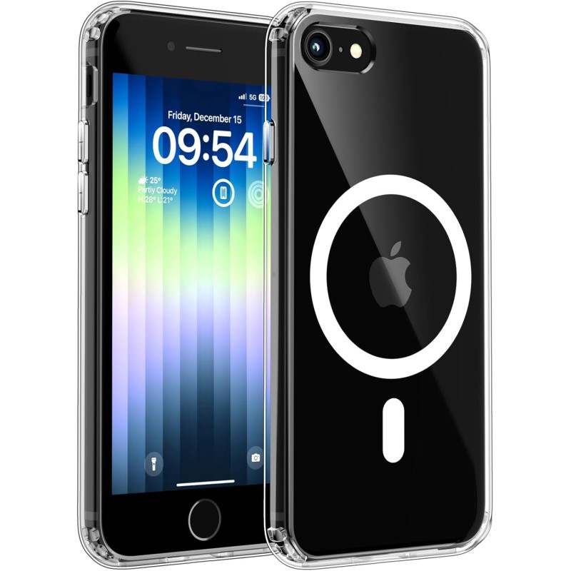 TOCOL Coque Magnétique pour iPhone SE 2022/2020, iPhone 8/7 4,7 Pouces, Compatible avec MagSafe, Pas Facile à Jaunir, Fine Antic