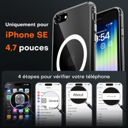 TOCOL Coque Magnétique pour iPhone SE 2022/2020, iPhone 8/7 4,7 Pouces, Compatible avec MagSafe, Pas Facile à Jaunir, Fine Antic
