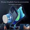 TOCOL Coque Magnétique pour iPhone 12 6,1 Pouces, Compatible avec MagSafe, Protection de l'objectif améliorée, Coque Mat Translu