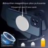 TOCOL Coque Magnétique pour iPhone 12 6,1 Pouces, Compatible avec MagSafe, Protection de l'objectif améliorée, Coque Mat Translu