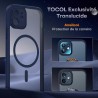 TOCOL Coque Magnétique pour iPhone 12 6,1 Pouces, Compatible avec MagSafe, Protection de l'objectif améliorée, Coque Mat Translu