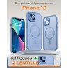 TOCOL Coque Magnétique pour iPhone 13 6,1 Pouces, Compatible avec MagSafe, Protection de l'objectif améliorée, Coque Mat Translu