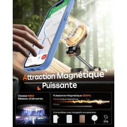 TOCOL Coque Magnétique pour iPhone 13 6,1 Pouces, Compatible avec MagSafe, Protection de l'objectif améliorée, Coque Mat Translu