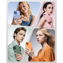 TOCOL Coque Magnétique pour iPhone 13 6,1 Pouces, Compatible avec MagSafe, Protection de l'objectif améliorée, Coque Mat Translu