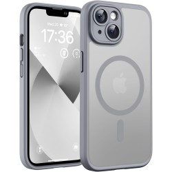 TOCOL Coque Magnétique pour iPhone 13 6,1 Pouces, Compatible avec MagSafe, Protection de l'objectif améliorée, Coque Mat Translu