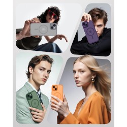 TOCOL Coque Magnétique pour iPhone 13 6,1 Pouces, Compatible avec MagSafe, Protection de l'objectif améliorée, Coque Mat Translu