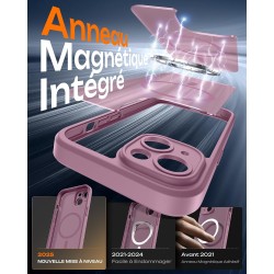 TOCOL Coque Magnétique pour iPhone 13 6,1 Pouces, Compatible avec MagSafe, Protection de l'objectif améliorée, Coque Mat Translu
