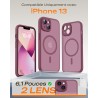 TOCOL Coque Magnétique pour iPhone 13 6,1 Pouces, Compatible avec MagSafe, Protection de l'objectif améliorée, Coque Mat Translu