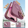 TOCOL Coque Magnétique pour iPhone 13 6,1 Pouces, Compatible avec MagSafe, Protection de l'objectif améliorée, Coque Mat Translu