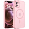 TOCOL Coque Magnétique pour iPhone 12 6,1 Pouces, Compatible avec MagSafe, Protection de l'objectif améliorée, Coque Mat Translu