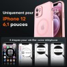 TOCOL Coque Magnétique pour iPhone 12 6,1 Pouces, Compatible avec MagSafe, Protection de l'objectif améliorée, Coque Mat Translu